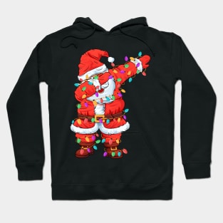 Funny Dabbing Santa Christmas Tree Lights Hoodie